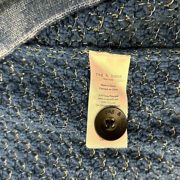 Rag & Bone Jean Kyra blue button front v neck cardigan sweater Size Small - Picture 8 of 8